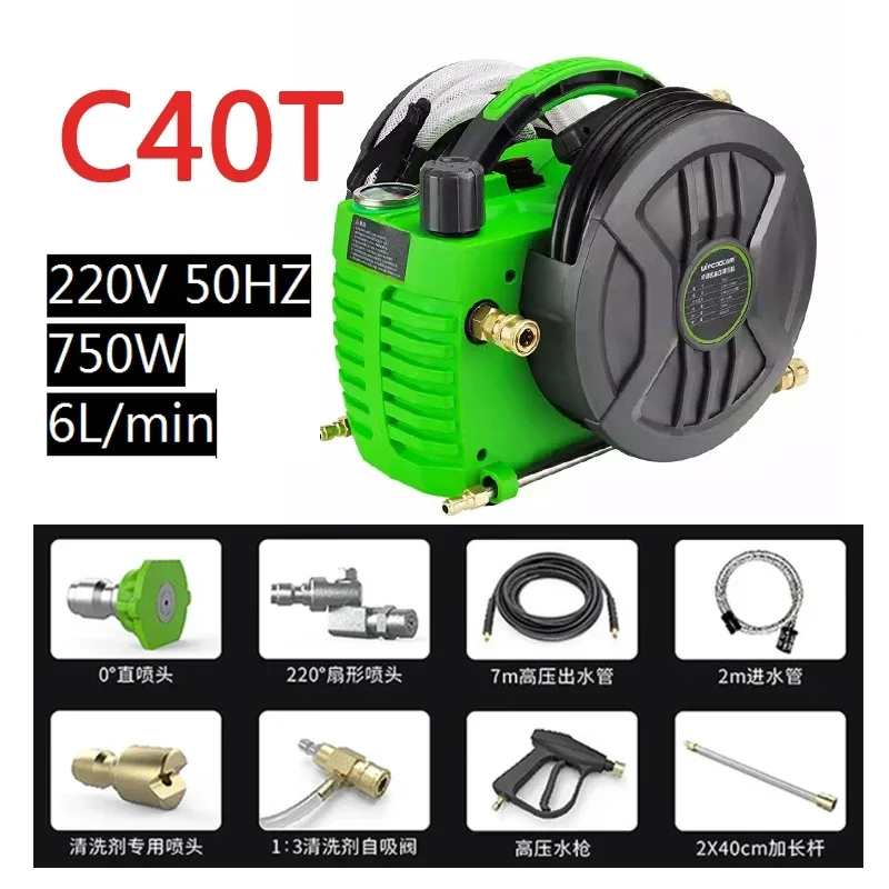 C40T Macchina per la pulizia del condizionatore d\'aria 220V Pompa per la pulizia dell\'evaporatore Batteria al litio Lavatrice per auto wireless