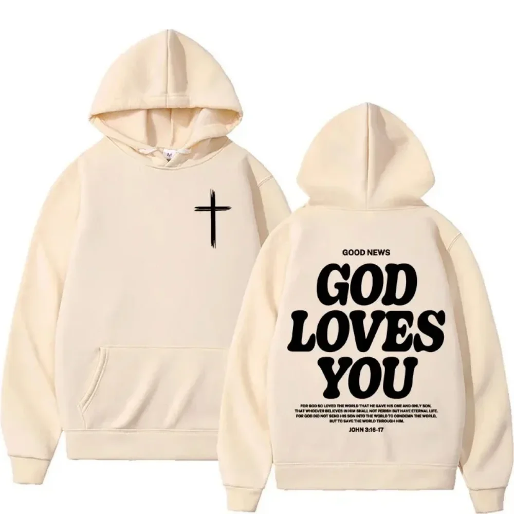 Aesthetic Christian Jesus Church Men's Hoodie Sweatshirt Bible God Men's Sweatshirt Autumn Winter Warm Street Men's Clothing Y2K