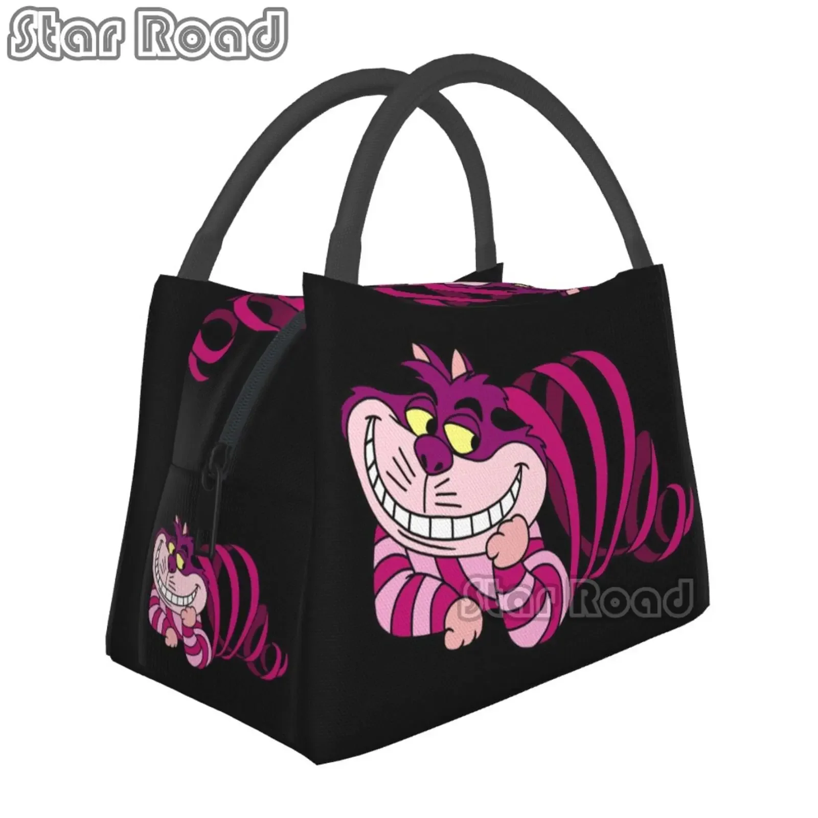 Cute Cheshires Cat Thermal Insulated Lunch Bags Kawaii Resuable Lunch Container for Outdoor Camping Travel Storage Meal Food Box