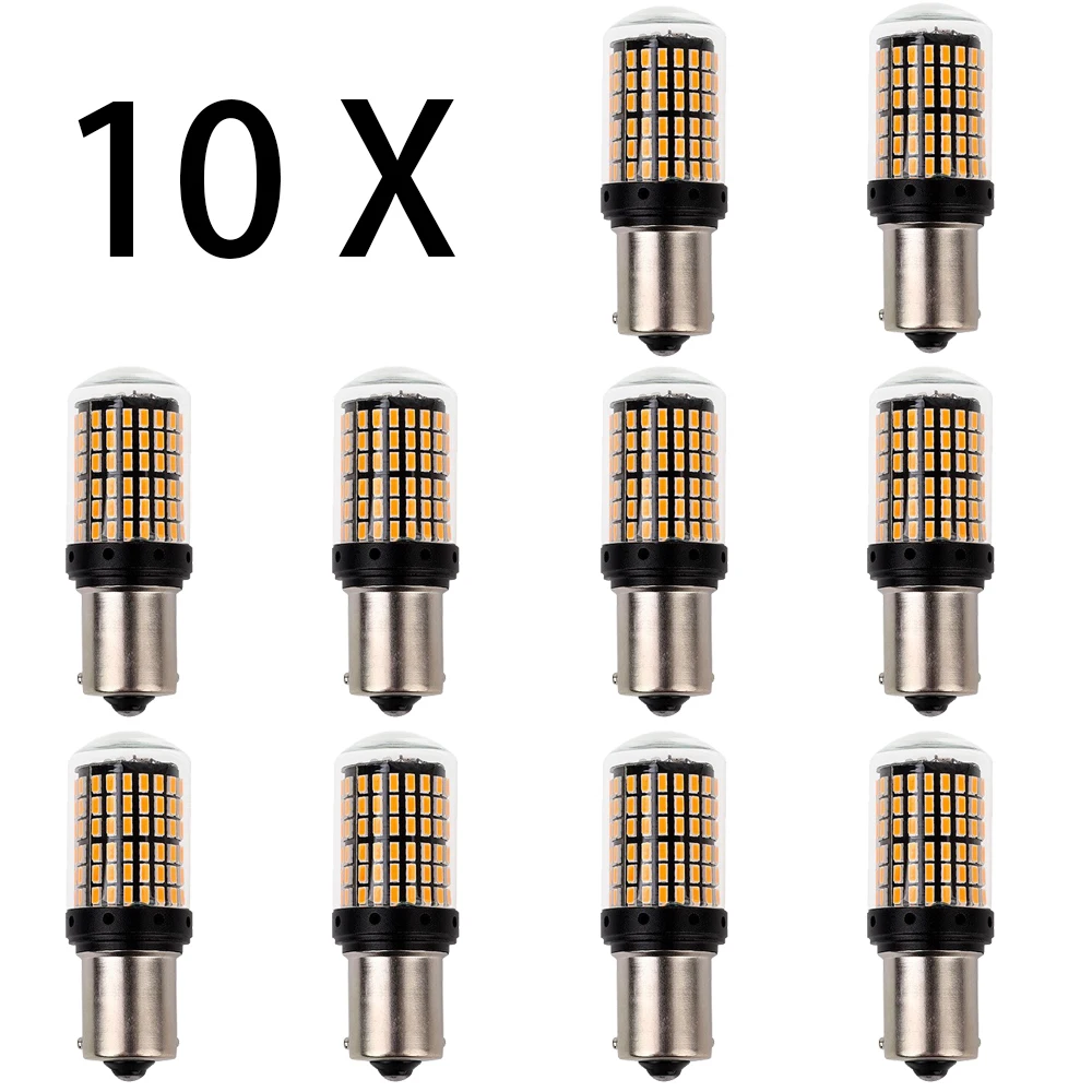 

2/5/10pcs 1156 BAU15S 150 PY21W 7507 Turn Signal Led Bulb Front Rear light 3014 Chipset 144SMD 2800 Lumen Canbus Error Free