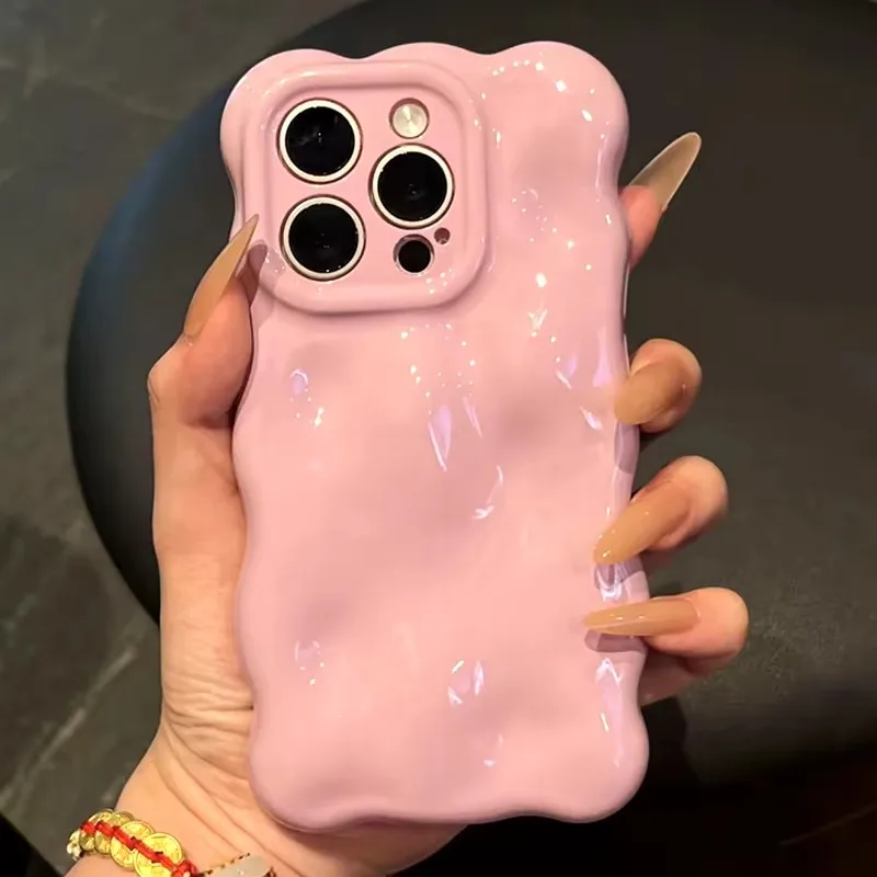 Candy Cloud Wellenmuster Handyhülle für iPhone 17 Pro Max 16 15 14 13 12 11 Pro Max Niedliche Weiche Silikon-Stoßfänger-Rückseitenhülle