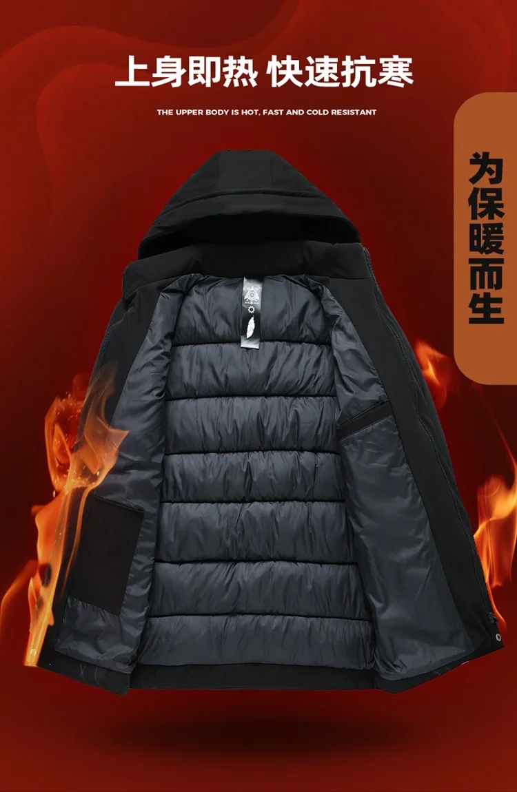 Men's Thickened Cotton Jacket 2026 Winter 3D Casual Detachable Hat Windproof Warm New