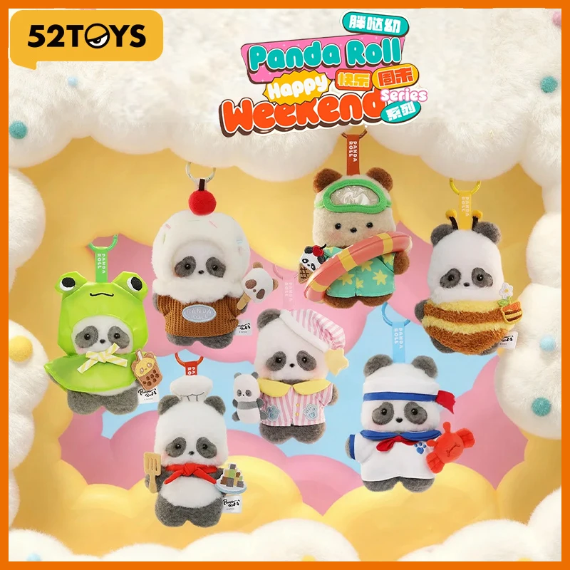 

【НОВИНКА】Оригинальная плюшевая глухая коробка с изображением 52TOYS, рулон панды Happy Weekend Series, плюшевая подвеска с пандой, слепая коробка-сюрприз, праздничный подарок