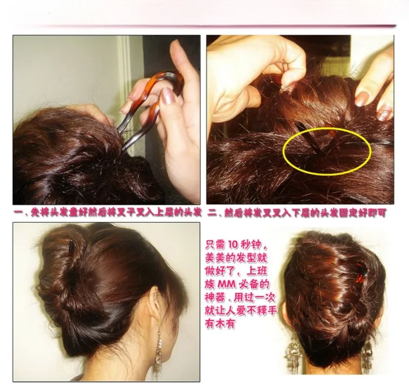 Jepit rambut ajaib hitam alat penata rambut DIY jepit rambut putar untuk Aksesori penataan rambut kepang Fashion wanita