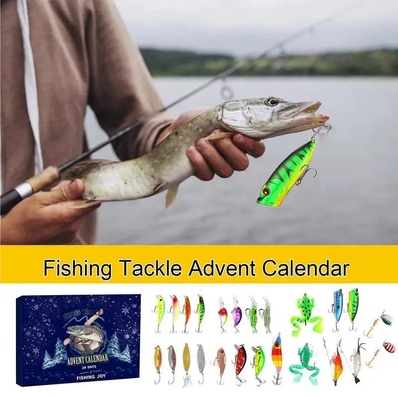 2024 Fishing Tackle Advent Calendar 24 Day Christmas Advent Calendar Fishing Tackle Box Creative Christmas Gifts Countdown