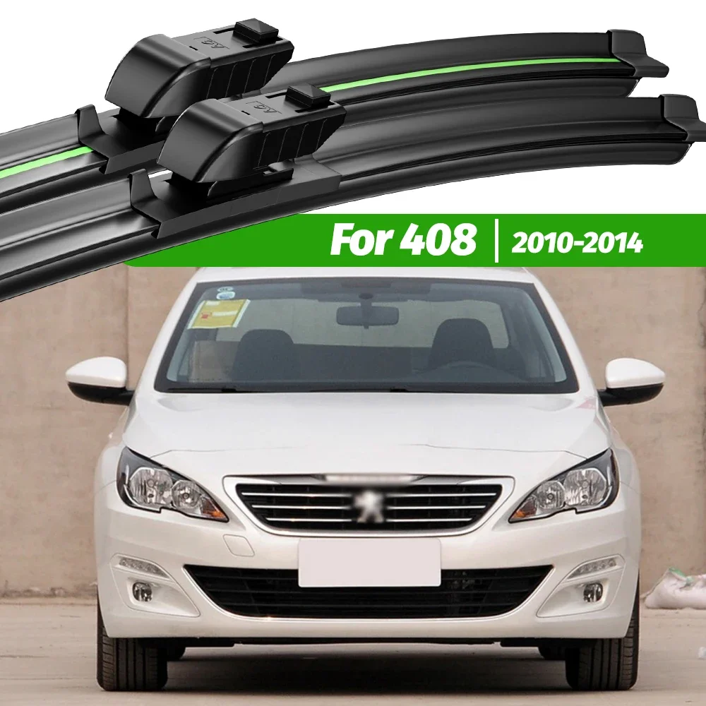 Escobillas de limpiaparabrisas delanteras, accesorios de ventana para Peugeot 408, 2010, 2014-2011, 2 piezas, 2012, 2013