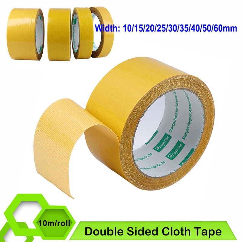 

10M Strong Double Side Cloth Base Tape Extra Strong Adhesive Non-slip Tape Waterproof Translucent Mesh Tape for Kitchen Bathroom