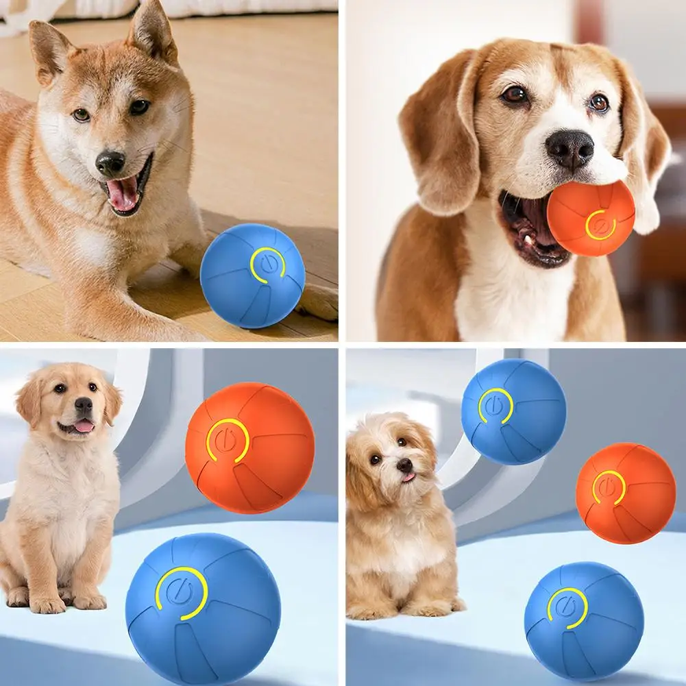 USB Automatic Dog Accessories Mobile Bounce Moving Ball For Dogs Electronic Interactive Pet Toys Pool Cats Toy Bag Supplies D6L1