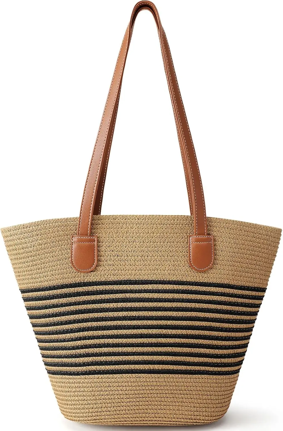 

Straw Beach Tote Bag for Women, Large Summer Shoulder Handbag for Vacation Travel