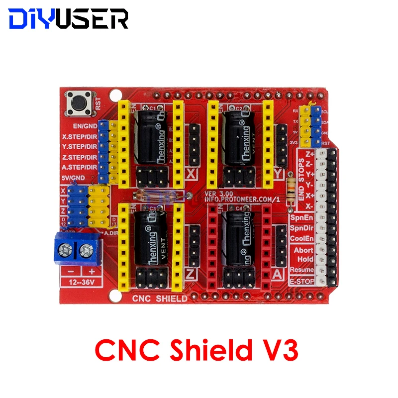 DIYUSER CNC Shield V3/CNC Shield V4 Engraving Machine / 3D Printer / A4988 Driver Expansion Board for Diy Kit