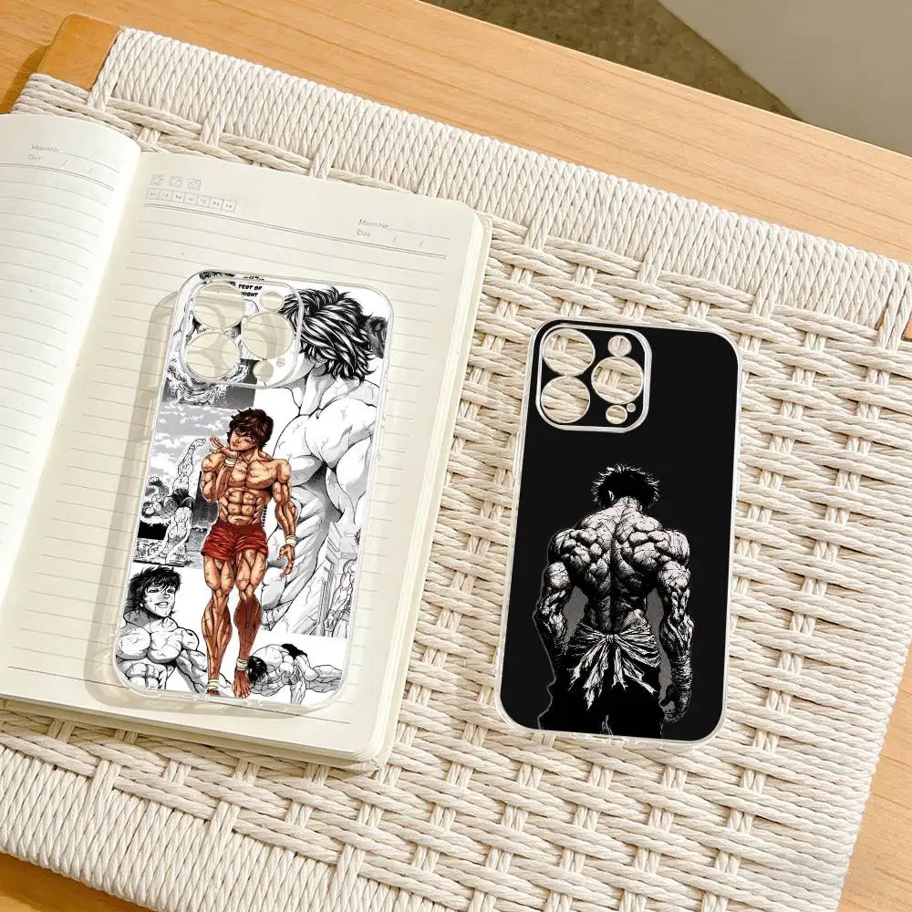

C-Comic H-Hanma B-Baki Phone Case For iPhone17,16,15,14,13,12,11 Plus,Pro Max Soft Transparent Cover
