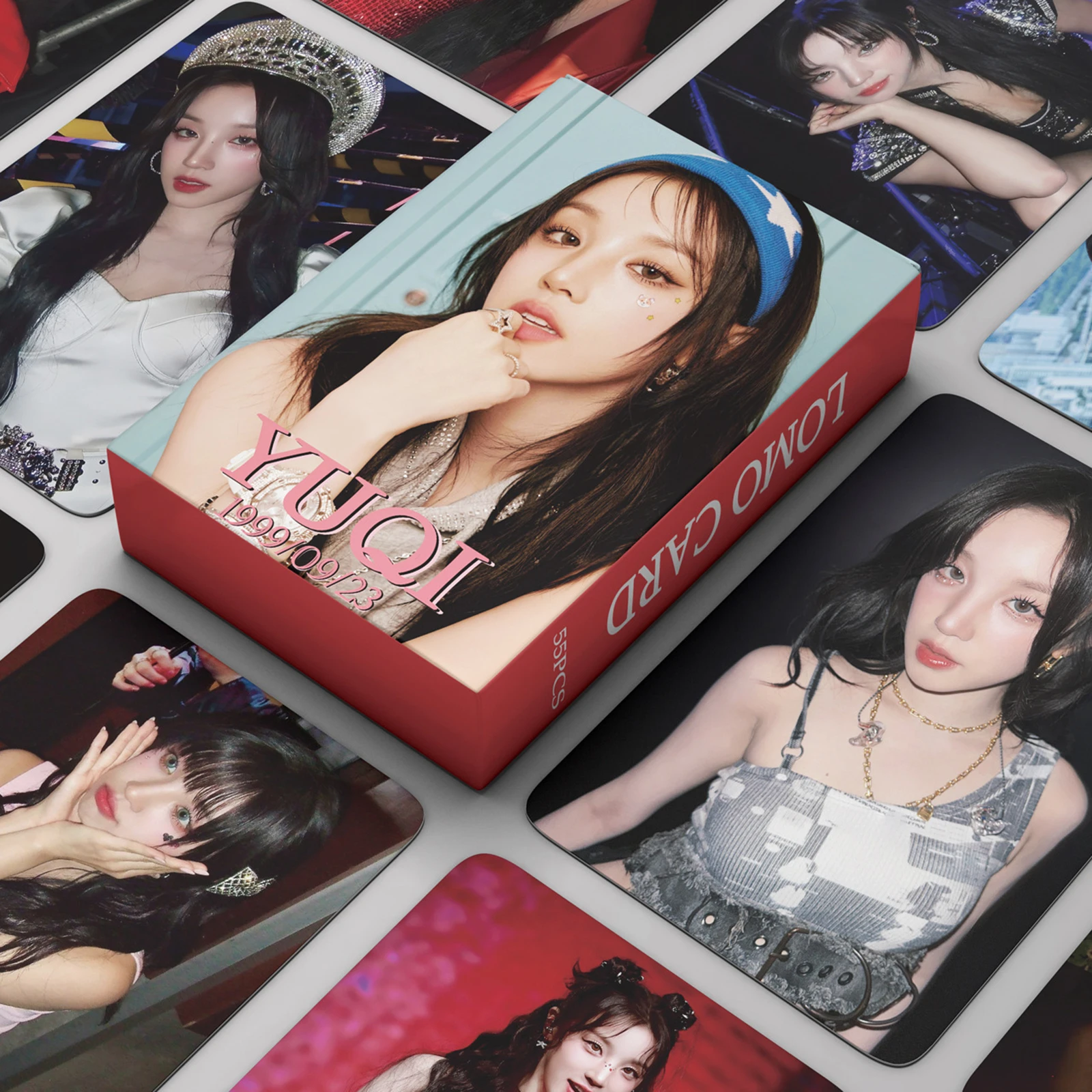 55Pcs/Set Kpop (G)I-DLE YUQI World Tour Photocards Double Sides Dance Stage Selfie Lomo Cards Ins Cute Postcards Fans Collection