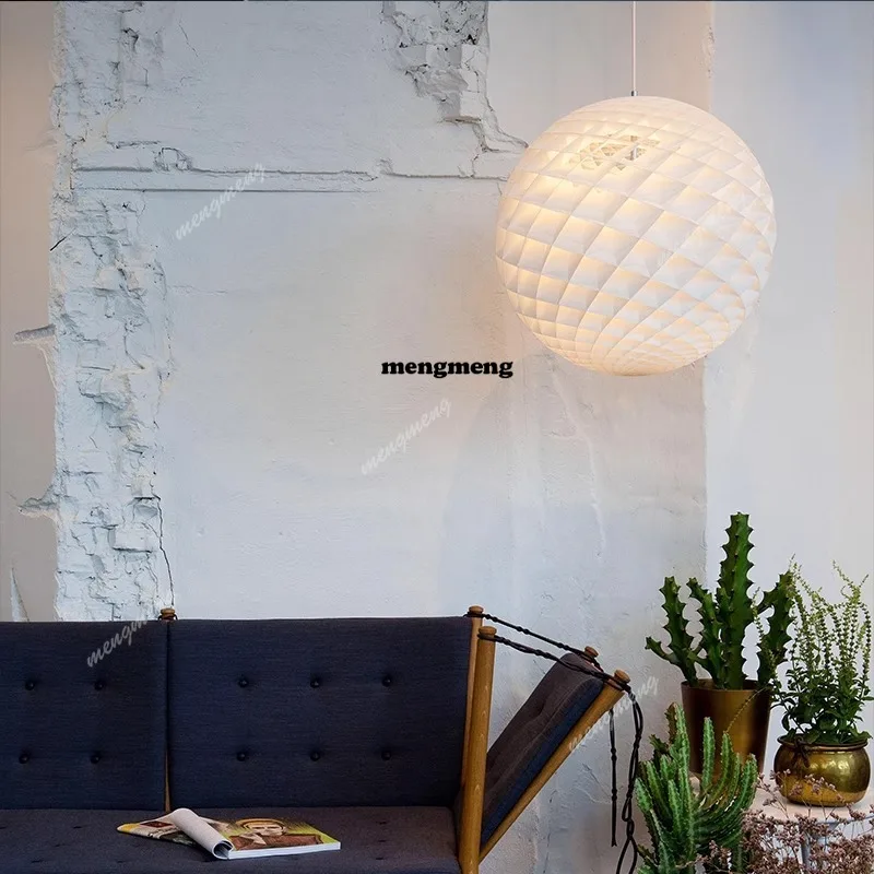 

Nordic round chandelier dining room hollow light living room bedroom decoration hemp ball ambient light