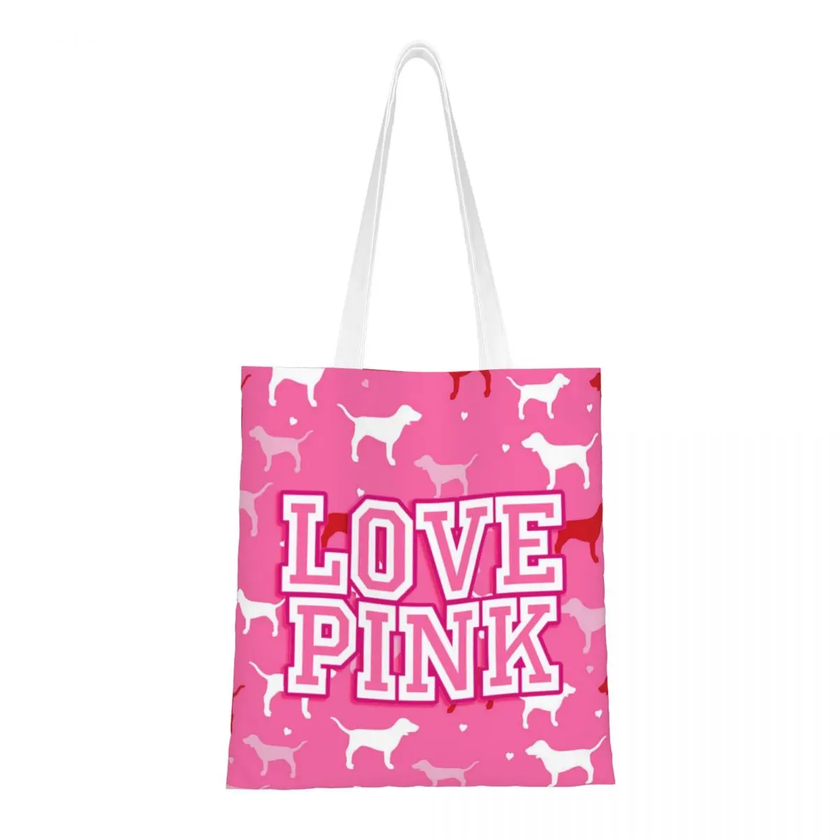 Love Pink Pink-Color-Nation Women's Canvas Tote Bag, Shopping Bag, it easily accommodates daily shopping