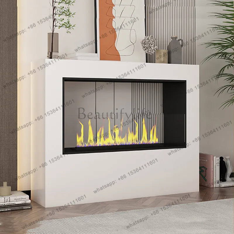 American light luxury mantel simple embedded simulated electronic flame French decorative cabinet