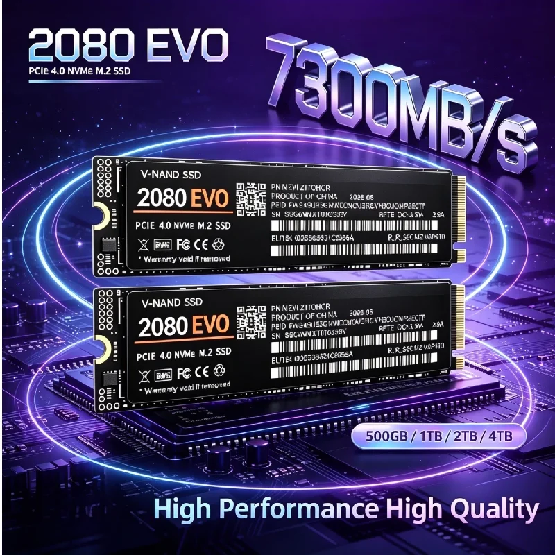 2080 EVO Gaming SSD NVMe M.2 2280 PCIe4.0 7300MB/s TLC 3D NAND Solid Disk 500GB-4TB for PS5 Notebook PC