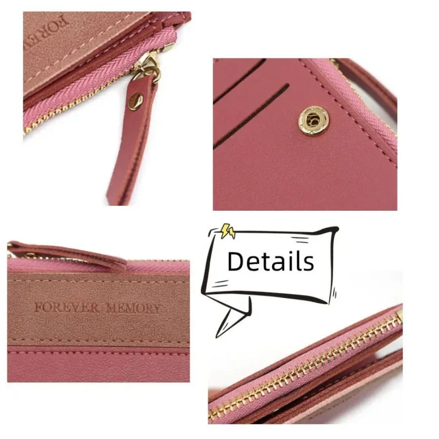 Mini portefeuille en cuir PU pour femme, porte-monnaie mignon, porte-cartes multifonctionnel, court, anime