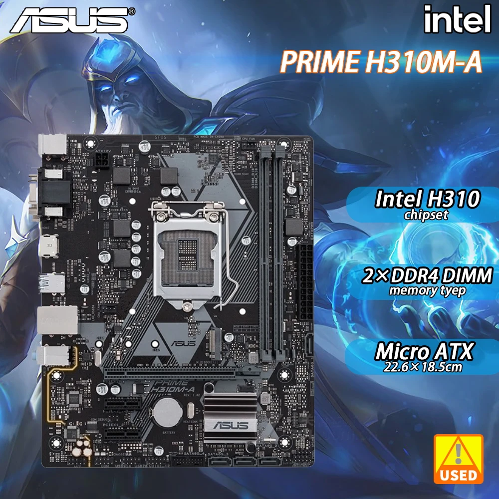 ASUS PRIME H310M-A Motherboard with Intel H310 Chipset for 8th generation CPU 2×DDR4 32GB PCI-E 3.0 M.2 Micro ATX