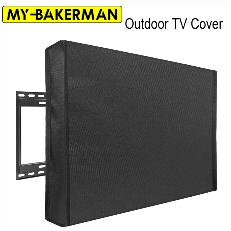 Outdoor-TV-Staubschutz- und Wasserschutzhülle (Mehrere Größen), Dickes, Langlebiges Gewebe, Verstärkter Flachbildschirmschutz am Boden