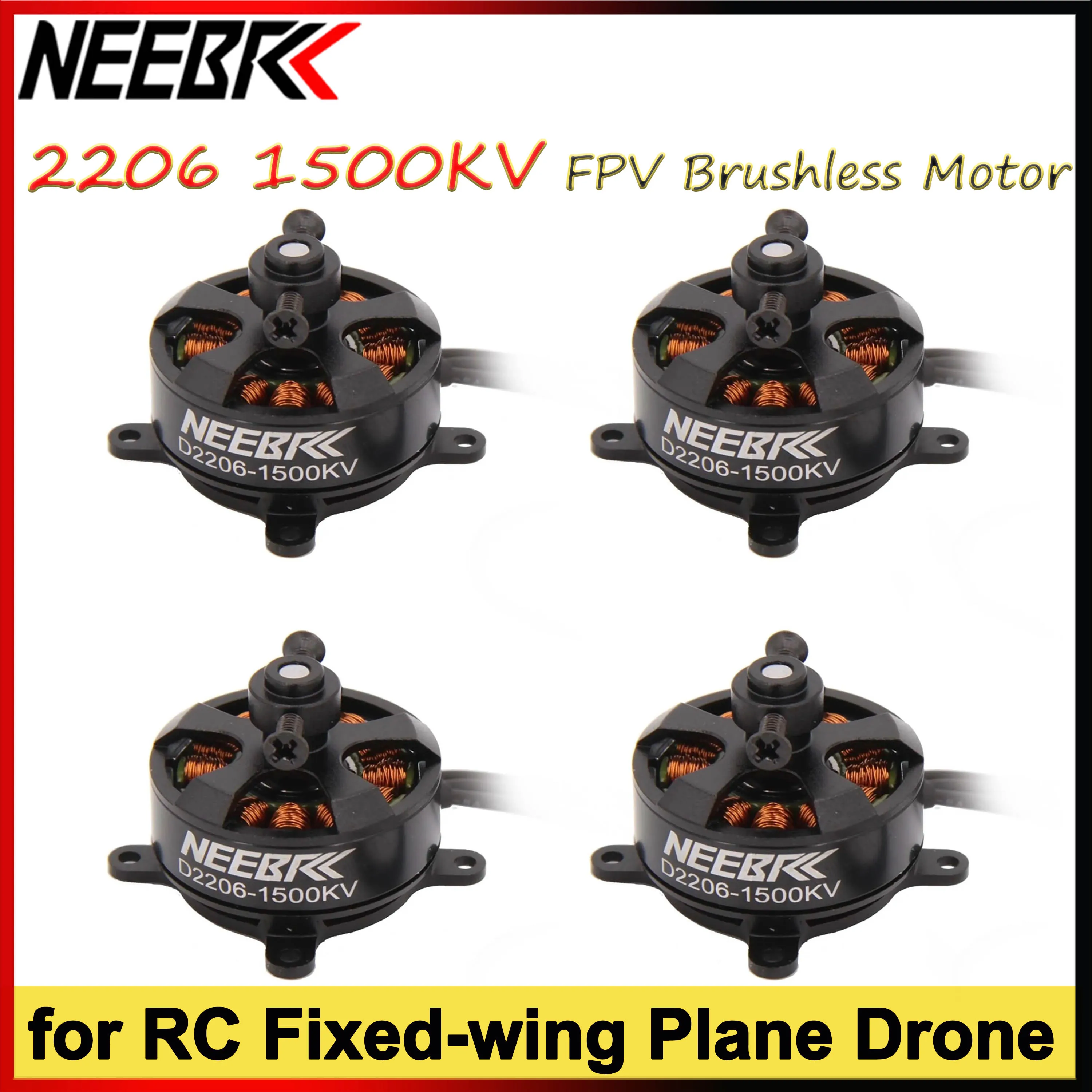 

NEEBRC 2206 1500KV RC FPV Outrunner Brushless Motor 2-3S for Fixed-wing Drone Quadcopter Multicopter UAV ESC Speed Controller