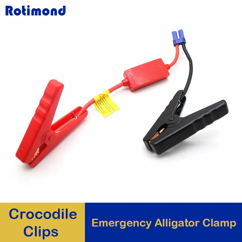 

Emergency Alligator Clamp Booster Battery Jumper Cable Clips for Universal 12V Strong Car Starter Jump with EC5 Plug Connector