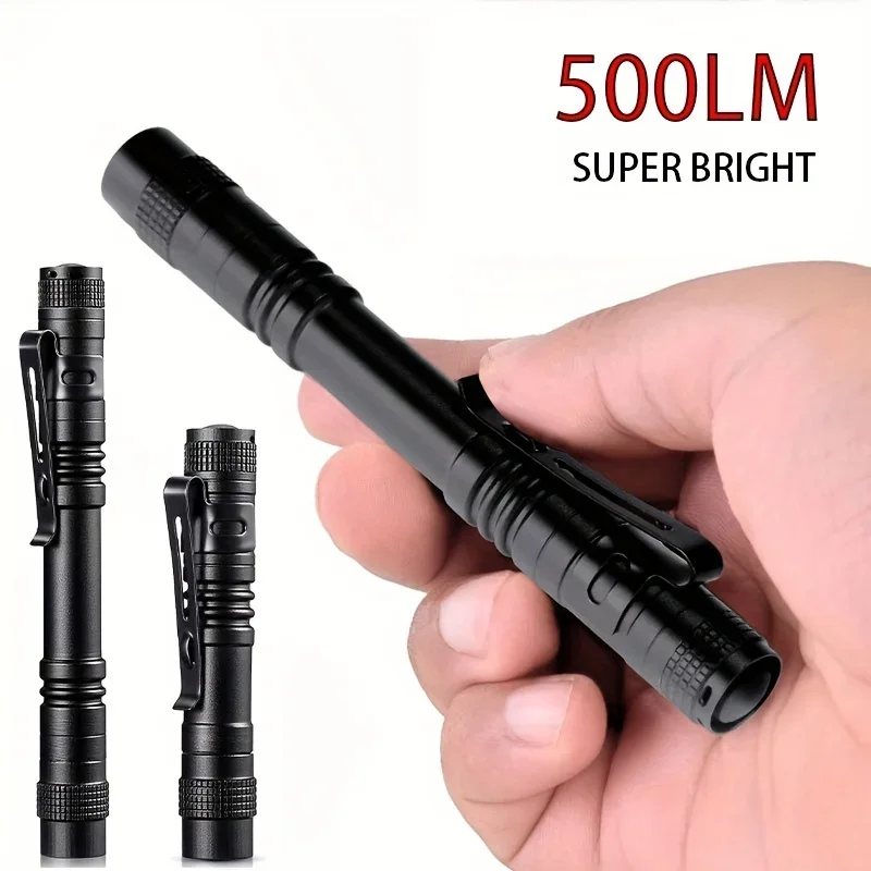 Mini Flashlight Pen Light Pocket-sized Medical Penlight Inspection Flashlights with Clip Battery Not Included