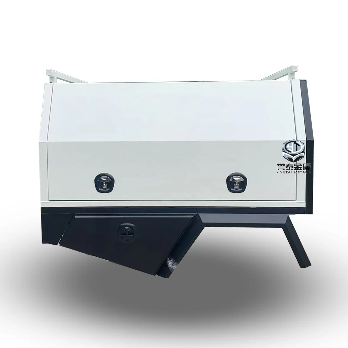 Ute Canopy and Tray with 3-door Tool Box and Tail Drawer Waterproof Aluminum Tray on Sale,Black and White Color