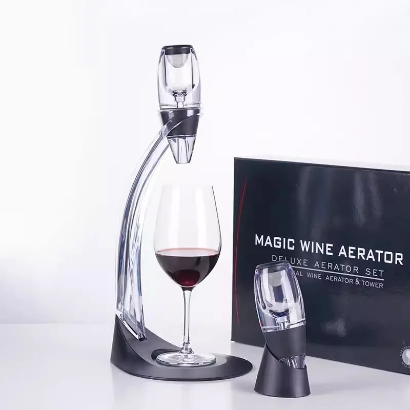 Professional Red Wine Decanter Pourer Bar Tools with Filter Stand Holder, Vodka Quick Air Aerator, Home Dining Bar Essential Set