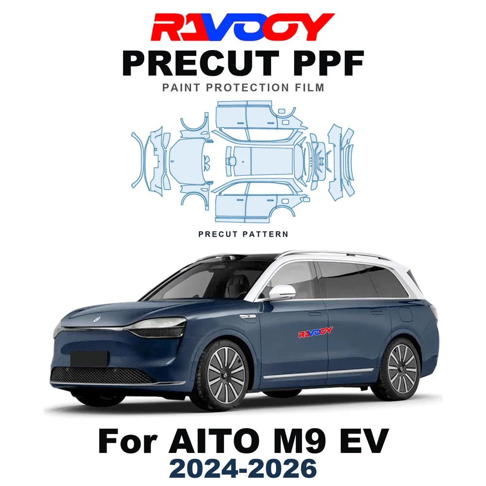 Precut PPF For AITO M9 EV 2024-2026 8.5mil TPU Paint Protection Film Hood Bonnet Bumper Headlight Self-Healing Clear Kit Fenders