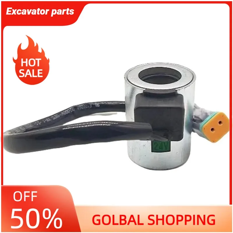 

Excavator Solenoid Coil Pilot Safety Valve for XE60 80 135 150 230 215 - Replacement Part(12V)