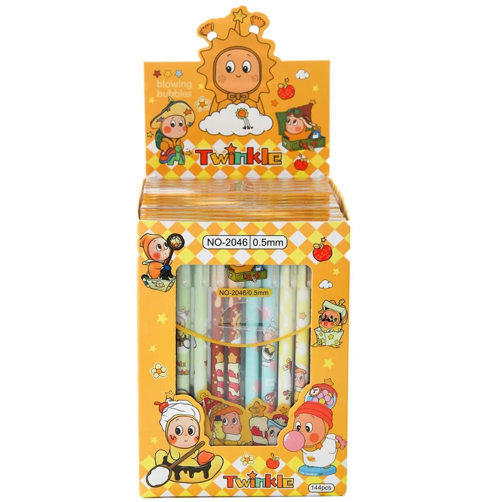 12PCS Wishful Star Human Pressure Pen Creative Peripheral Cartoon Printing Writing Pen Student Stationery Office Supplies