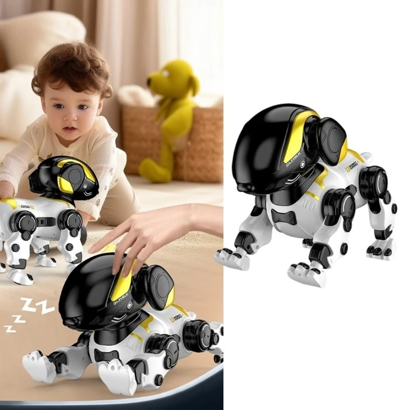 Y4QA Voice Activated Interactive Robot Dog met programmeerbare stuntmodi afstandsbediening voor kinderen