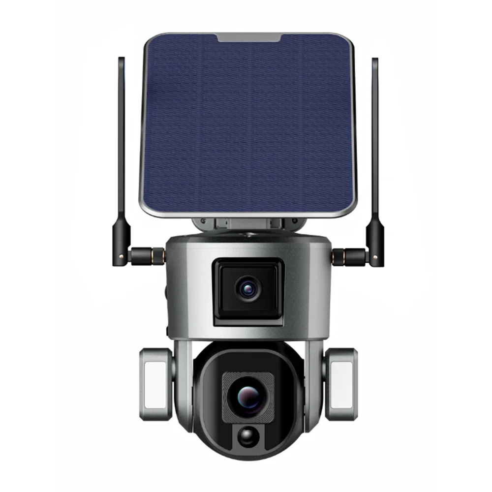 Solar Dual Linkage camera Solar and PTZ Linkage Camera 8MP Wireless 4G CCTV Camera Outdoor IP66 Waterproof Y5 Solar Dual Camera