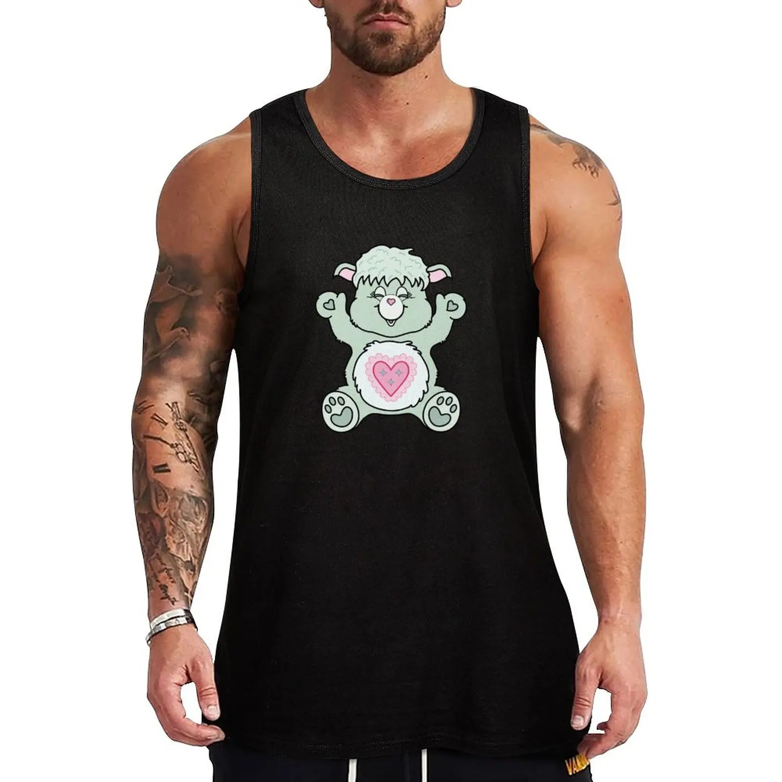 

Gentle Heart Lamb Caring Bear Cousin Stuffie Tank Top Gym t-shirt man sleeveless tshirts for men sleeveless gym shirts male