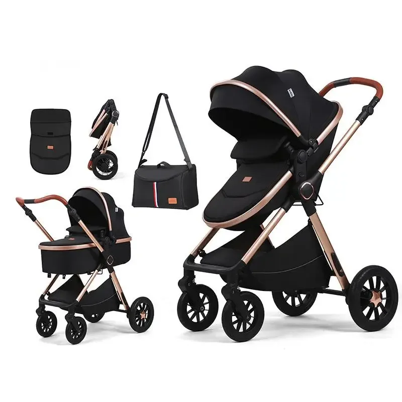 

Wholesale Luxury Compact Baby Carriage Stroller Baby 4 In 1 Newborn Foldable Children's Baby Stroller Pram 3 In 1 With Car Seat