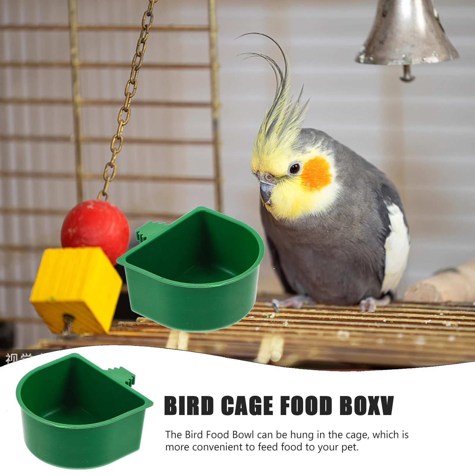 

20pcs Bird Food Box Washable Feeder Large Capacity Plastic Bowl for Cage Pets Rabbits Pigeons Parrots Hamsters Hanging Design