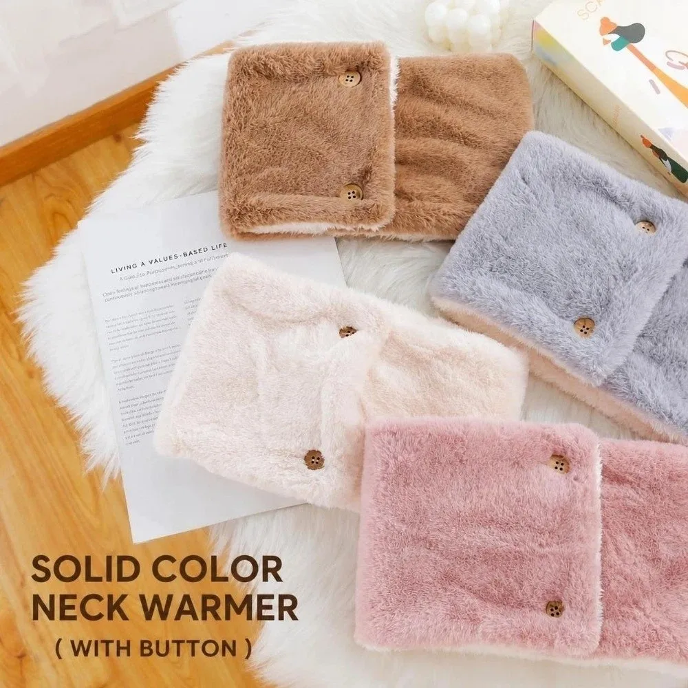 New Double-Layer Faux Fur Scarves hickening Soft Circle Scarf Warm Solid Color Ring Scarves Women