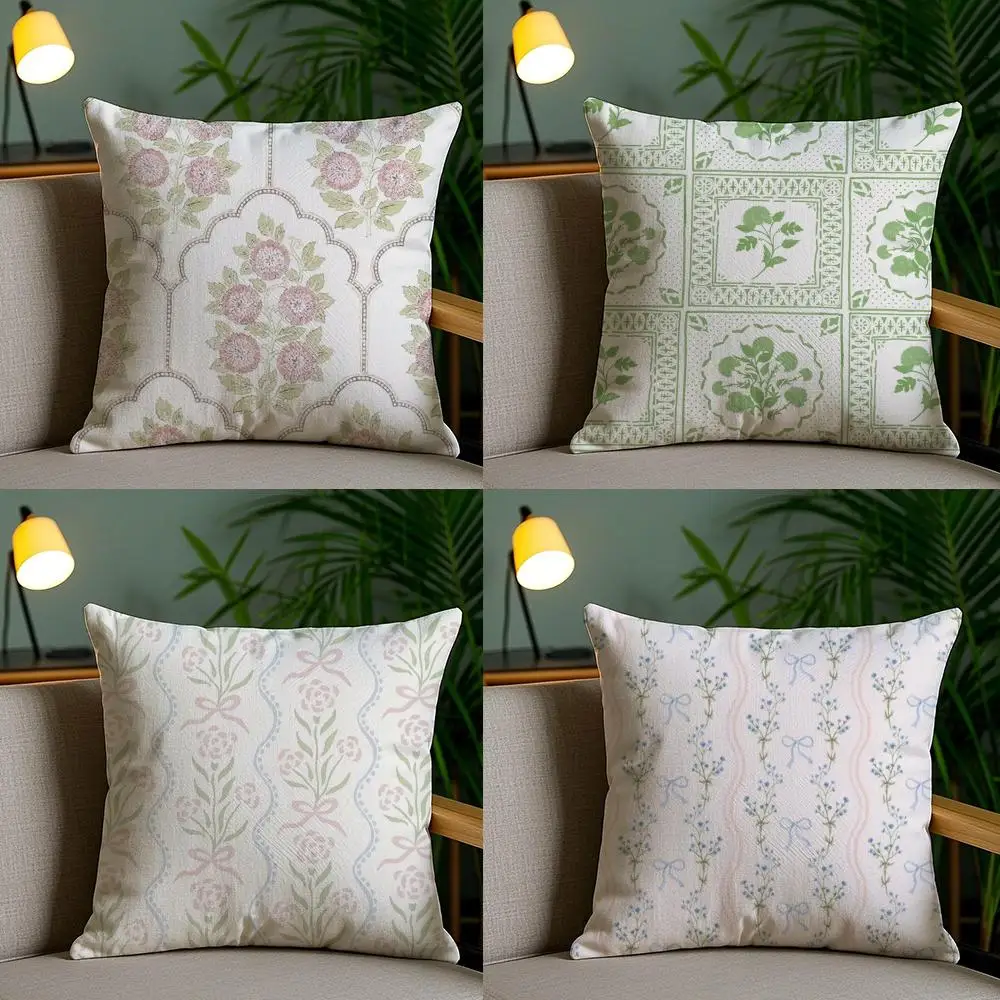 Tea Break Floral Cushion Cover Cushion Cover Soft Washable Pillow Case Multi-Scene For Couch Bed Travel Office Use