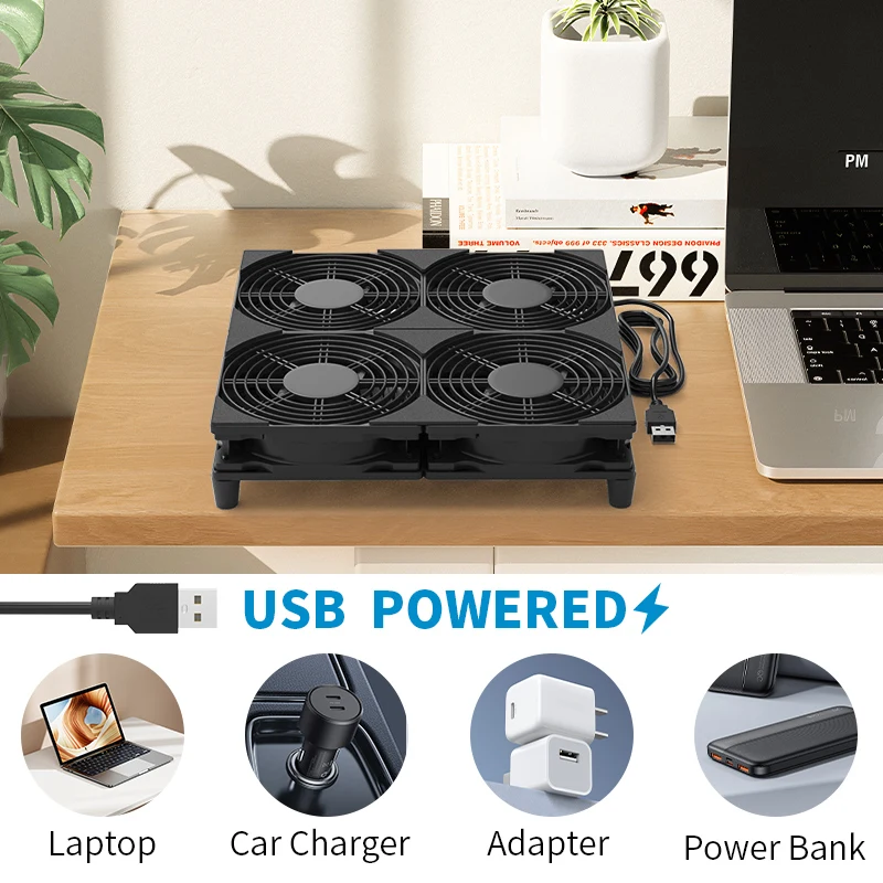 Quiet USB Interface Cooling Fan,Used for Router Rack DIY, Modem Receiver, Audio Video Network Cabinet Server Cooling Project, La