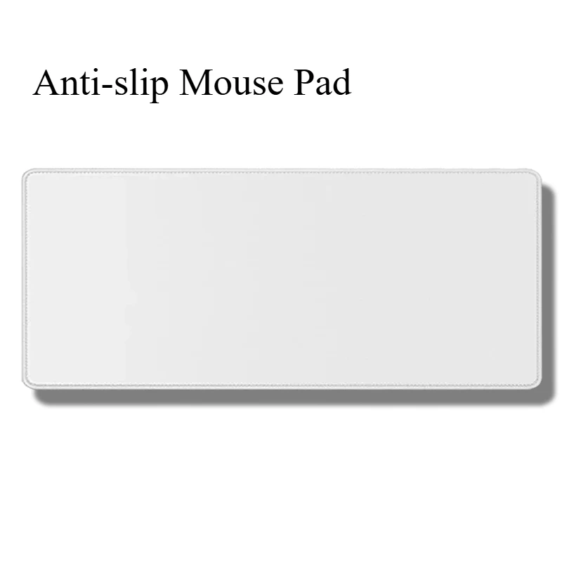 

Large White Rubber Mouse Pad Gaming Accessory XXL Long Desk Mat Anti-Slip Base Stitched Edge Computer Extended Keyboard Mousepad
