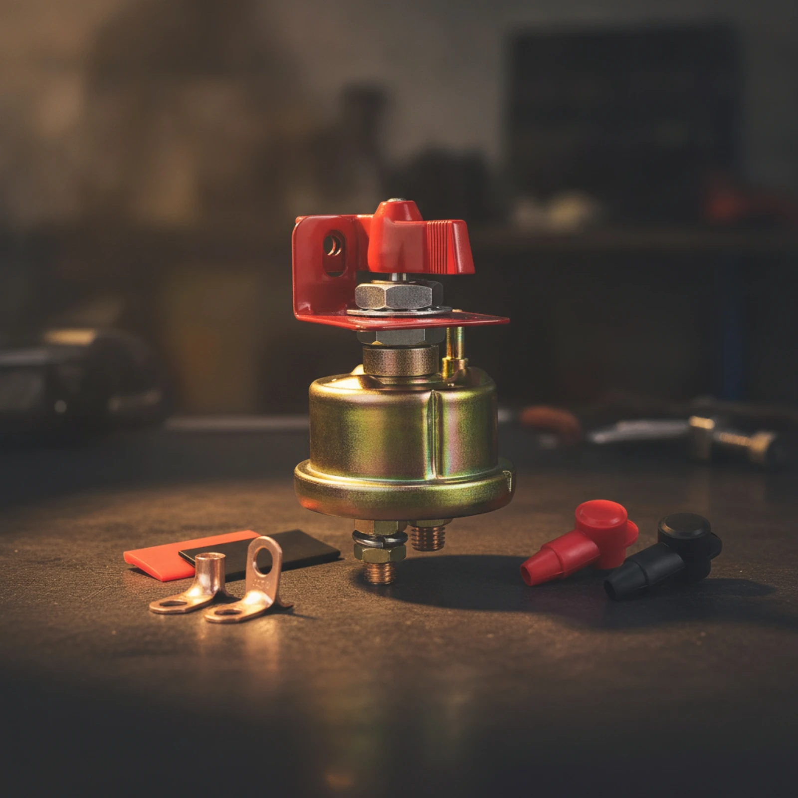 Battery Disconnect Switch Kit 24V Battery Cut-off Switch with Bracket Compact High Conductivity for Marine, Truck