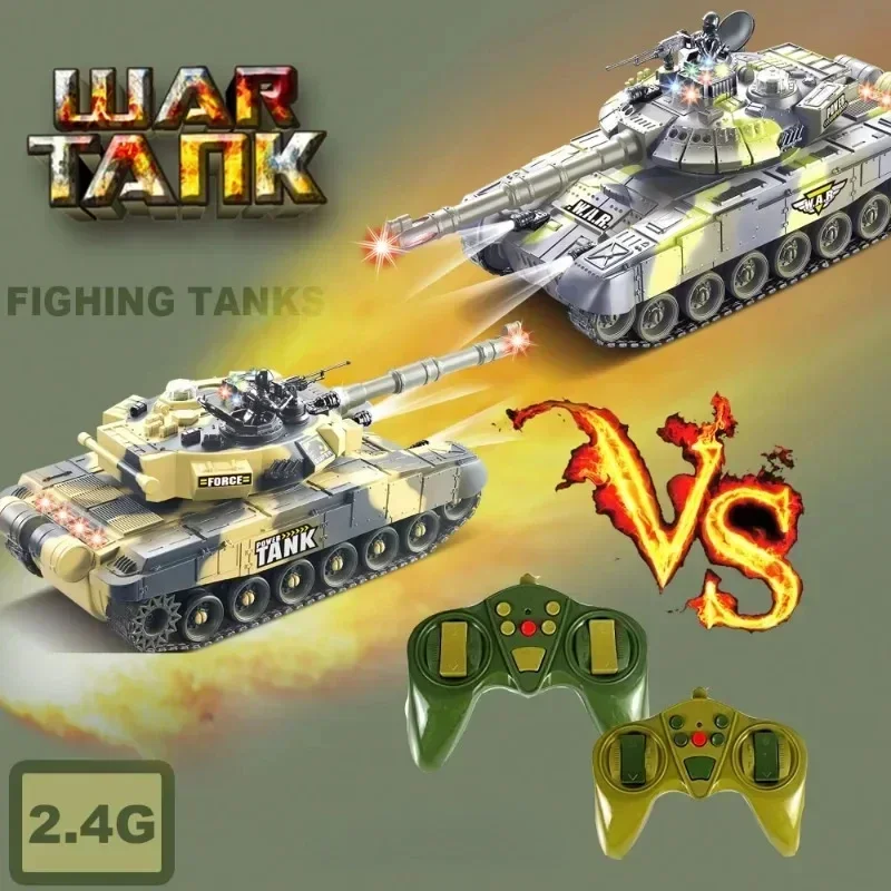 NEW 33CM RC tanks 2.4G Fighting Battle Tanks with LED Life Indicators Realistic Sounds Remote Control Boy Toys For Kids Children