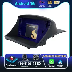 Android 16 Carplay Car Radio for Ford Fiesta 2009-2018 Multimedia Player Navigation Head Unit Speakers Stereo DVD Audio 2 Din