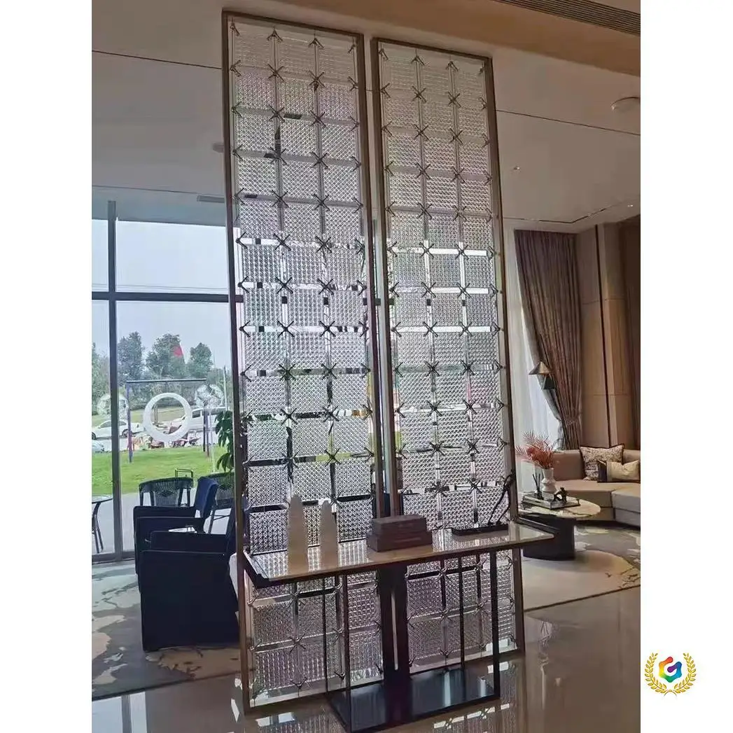 Glass Brick Partition Wall Crystal Hanging Piece Screen Internet Celebrity Crystal Brick Transparent Ultra-white Ice Pattern Sol
