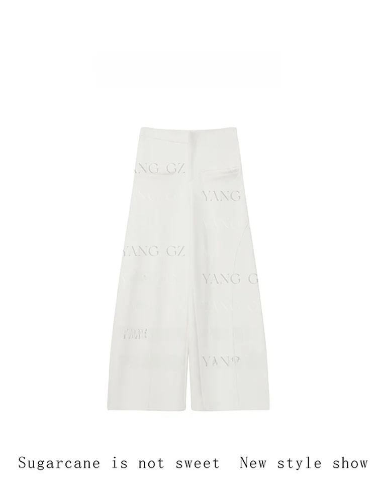 

Новые весенние женские повседневные брюки прямого кроя с высокой талией, длинные, стройнящие, скрывающие недостатки фигуры, универсальные