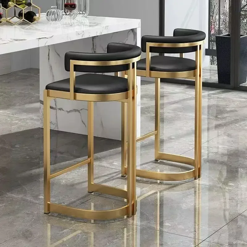 

Reception Luxury Bar Chairs Nordic Gold Ergonomic Nordic Backrest High Chairs Industrial Modern Counter Sillas De Bar Furniture