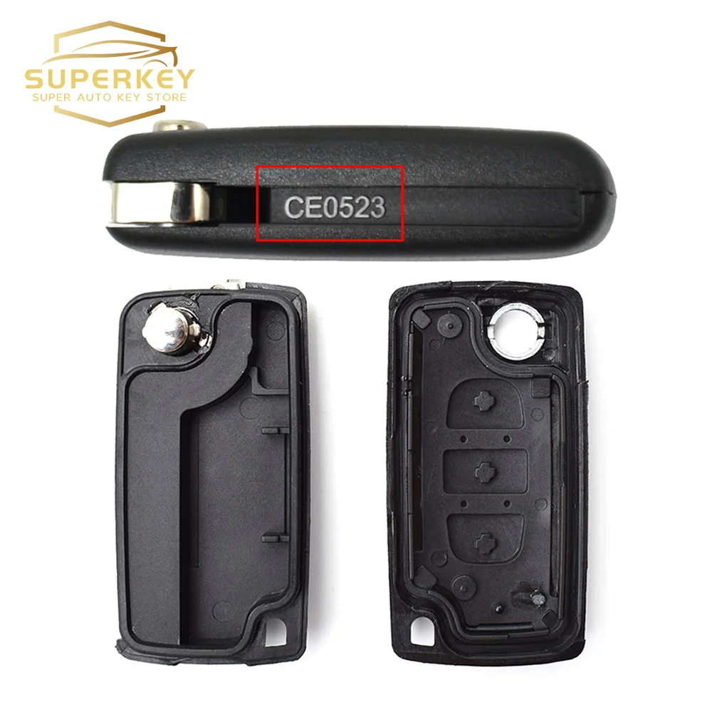 SUPERKEY Flip Remote Car Key Shell Case Dla Citroen C2 C3 C4 C5 C6 Xsara Berlingo Dla Peugeot 207 307 308 407 607 807 HU83 VA2