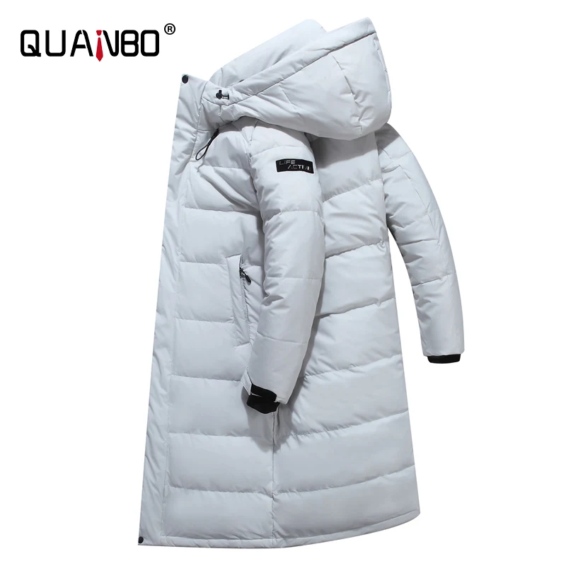 White Coat Men 2021 New Winter Men's  X-Long 90%  White Duck Down  Thick  Warm Casual Down Jackets Brand Clothing