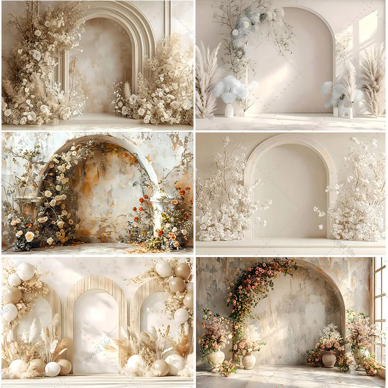 

Boho Flowers Backdrop Floral Wedding Birthday Party Decor Maternity Portrait Photography Background