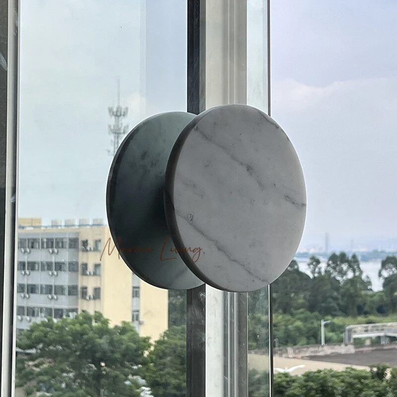 Italian Luxury Marble Handle for Wardrobe Cafe Glass Door Villa Creative Large House Pull